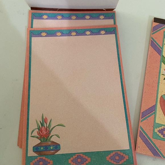 Vintage 90s stationary Aztec floral and cactus design 40 envelopes &  89 sheets - Picture 9 of 14
